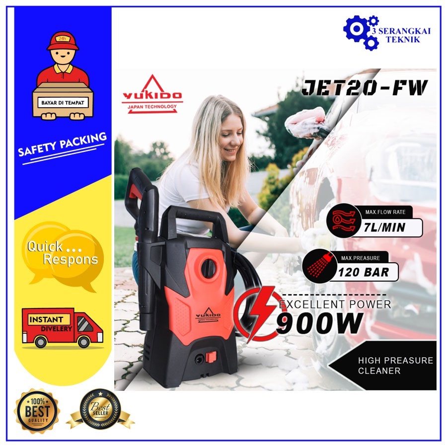 YUKIDO high pressure washer mesin jet cleaner cuci motor dan mobil