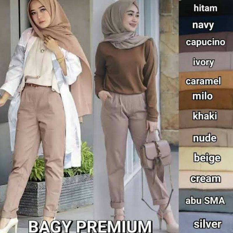 BAGGY PANTS PREMIUM AMERICAN DRILL CELANA PANJANG WANITA