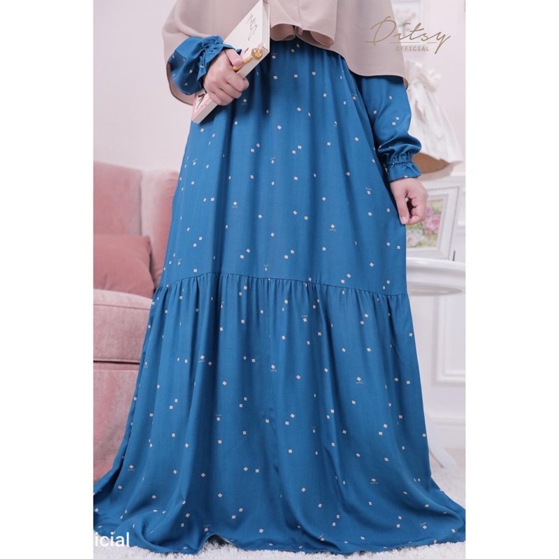 Ditsy Scatolla Prussian Nightgown Size M