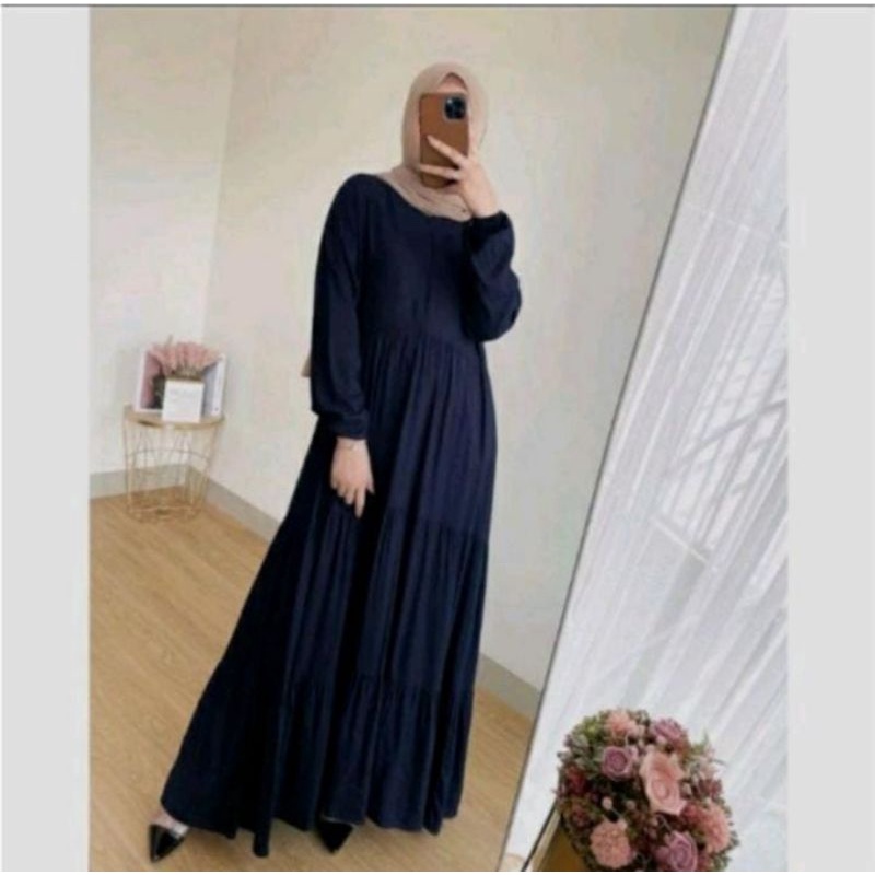 GAMIS REMPEL SUSUN POLOS KATUN