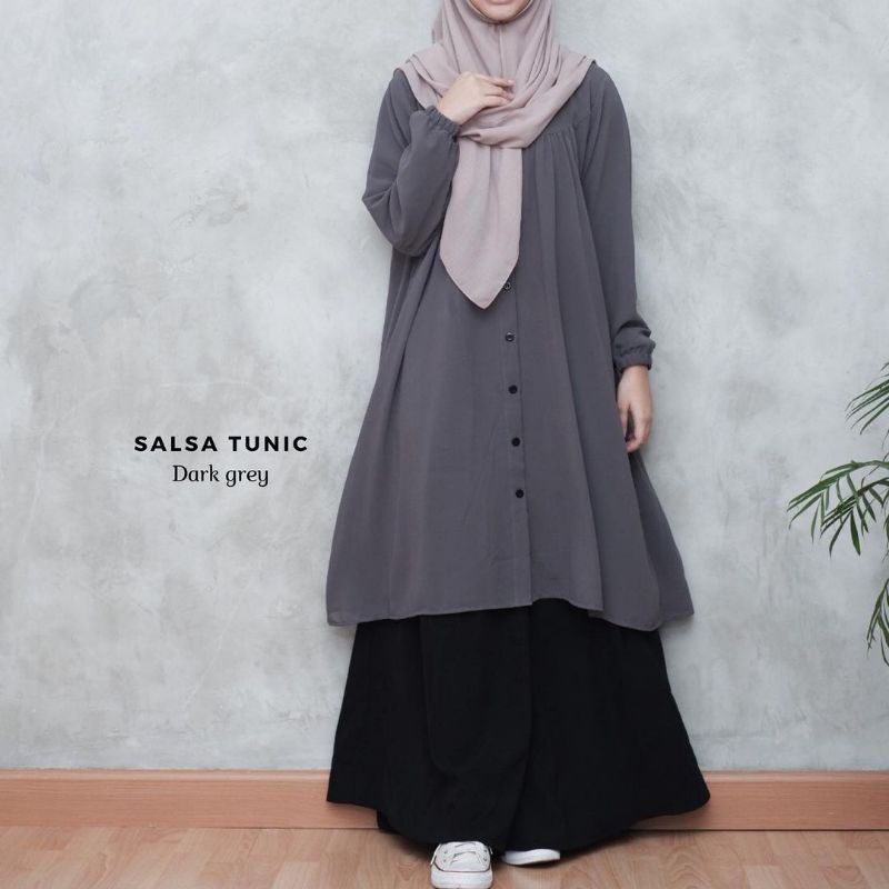 TUNIK KANCING SET ROK / OUTER WANITA SET ROK