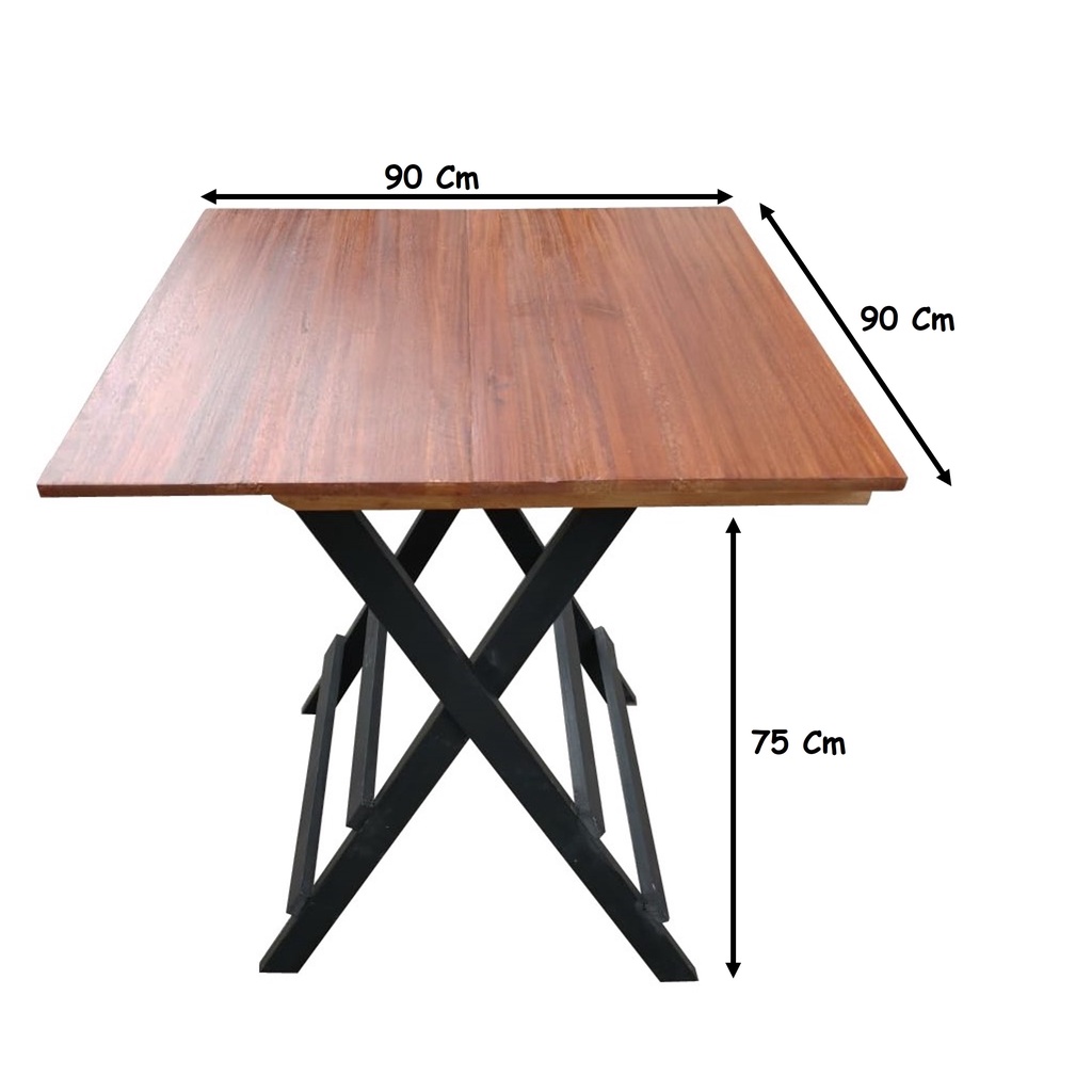 

Meja Lipat Besar 90x90 cm Tinggi 75 cm Full Kayu Solid