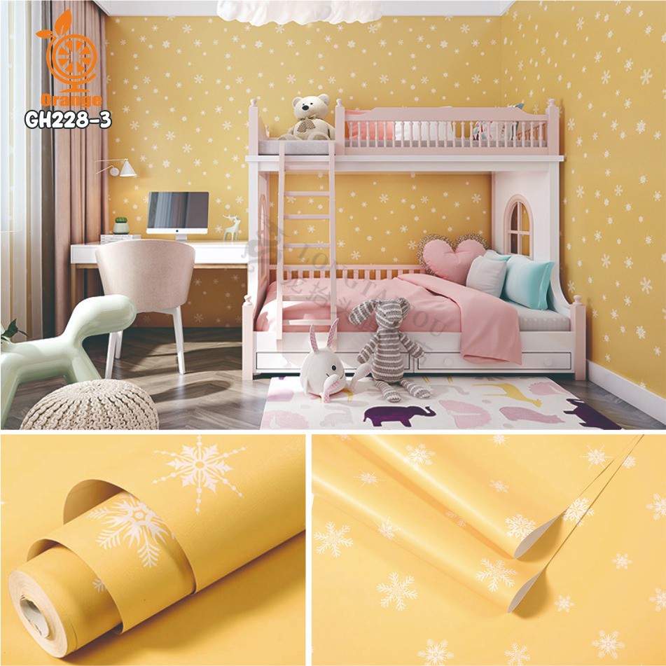 Wallpaper Dinding Motif Elegant Murah Ukuran 45 Cm X 10 M Bahan PVC wallpaper 3d wallpaper dinding kamar tidur Bertekstur Kualitas Super real-GH228-3