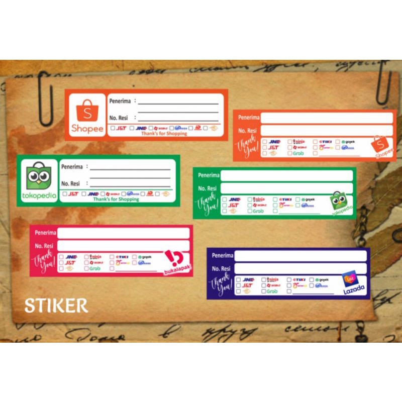

STIKER RESI PENGIRIMAN OLSHOP/STIKER RESI PENGIRIMAN KHUSUS SHOPEE