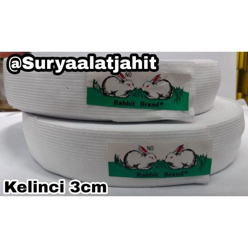 Karet Kelinci 11/4in (3cm) Putih +/-20Y =rp.18.350/1pcs