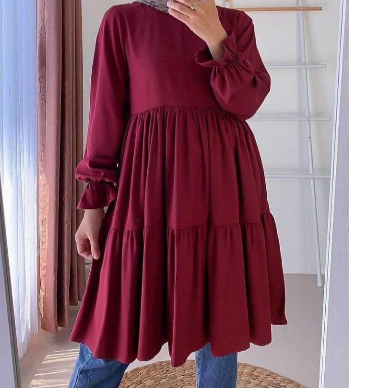 Terlaris IL - ATASAN MUSLIM WANITA JUMBO  SORAYA TUNIK POLOS JUMBO WANITA MUSLIM