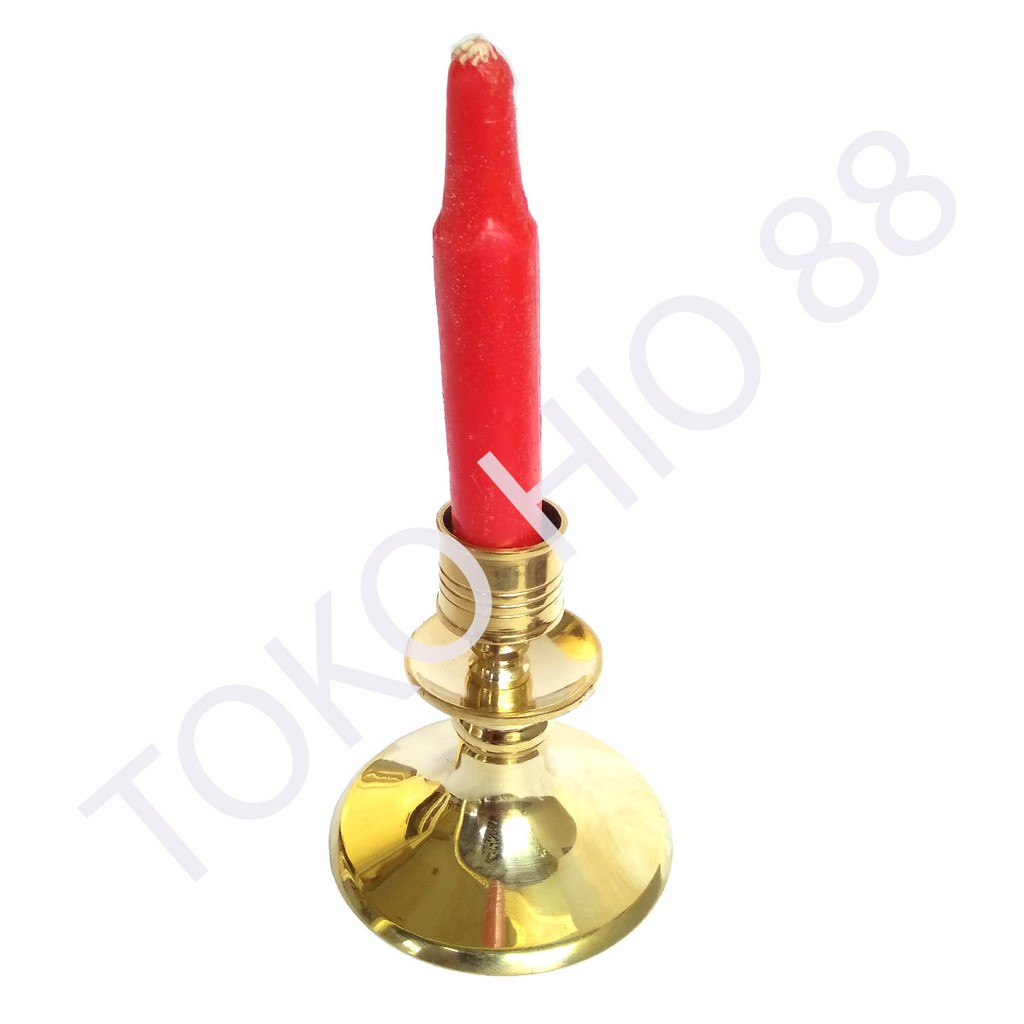 Tempat Lilin Tancapan Kaki Candle Holder Bahan Kuningan Asli TL04 harga Sepasang Kualitas Bagus