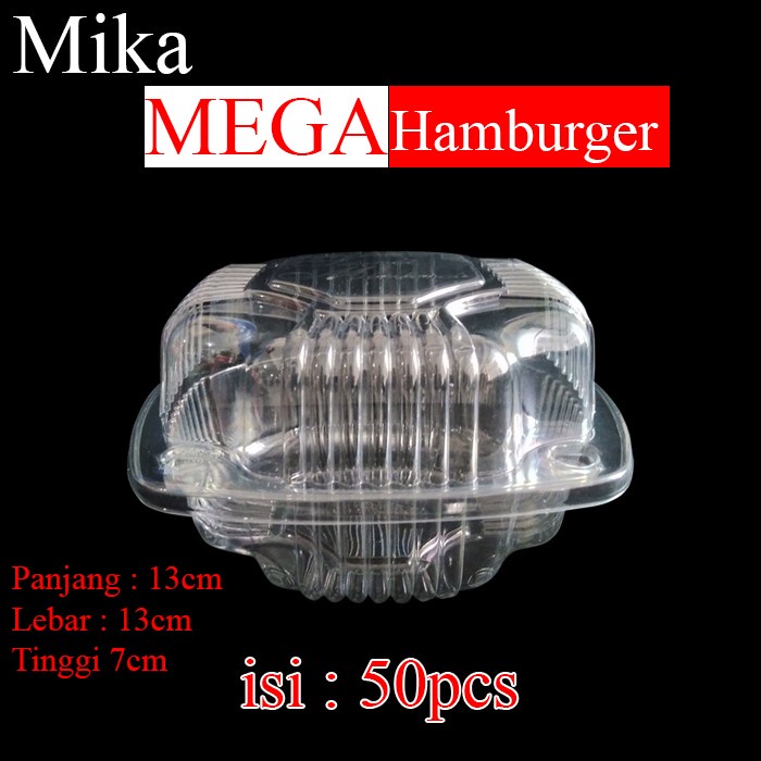 Mika Hamburger/Mika Salad Buah/Mika Mega Hamburger isi 50pcs/Mika Burger 50pcs