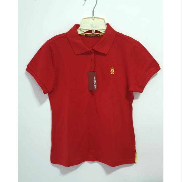 red polo collar shirt