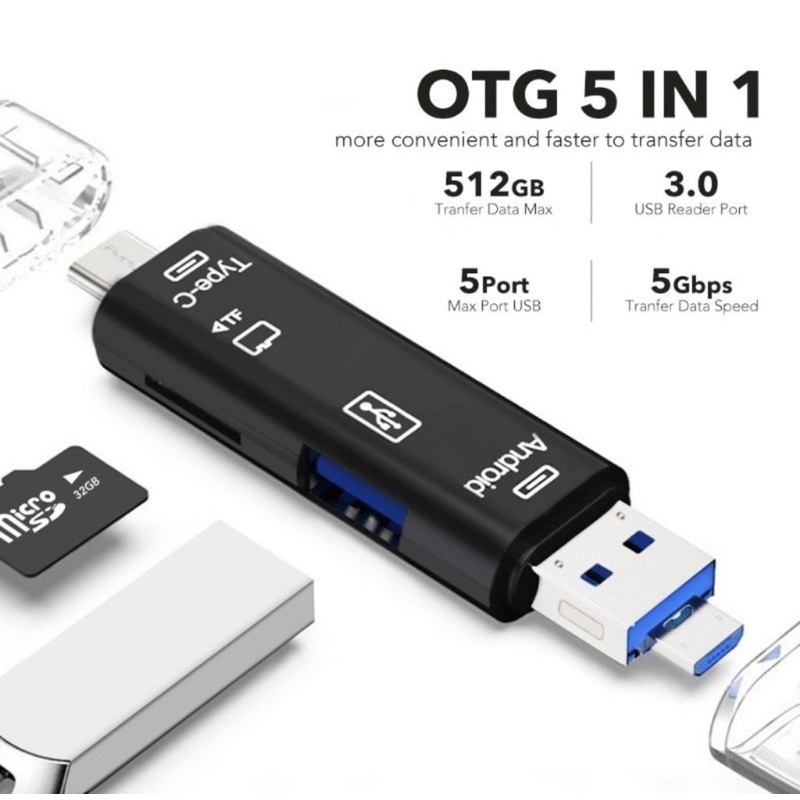 OTG Card Reader 5 in 1 USB 3.0 Type C