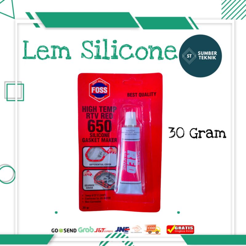 

Lem Red Silicone / Gasket FOSS RTV 650 30 Gram / Lem Silicone Merah