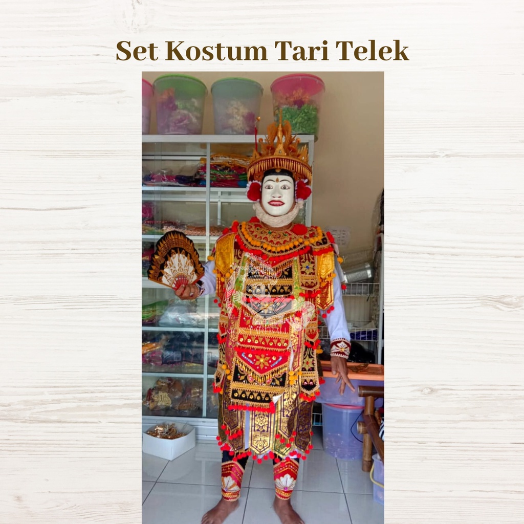 Kostum Set Tari Telek / Topeng Telek / Kostum Tari Bali / Kiostaribali / Kios Tari Bali / Kostum Set