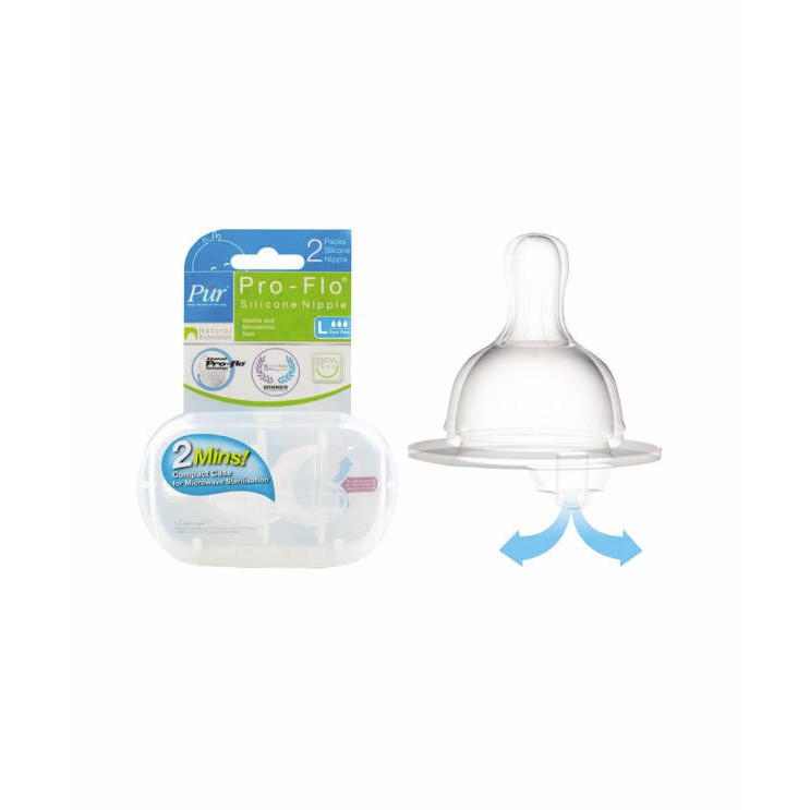 Pur Pro-Flo Silicone Nipple Size L Dot Bayi