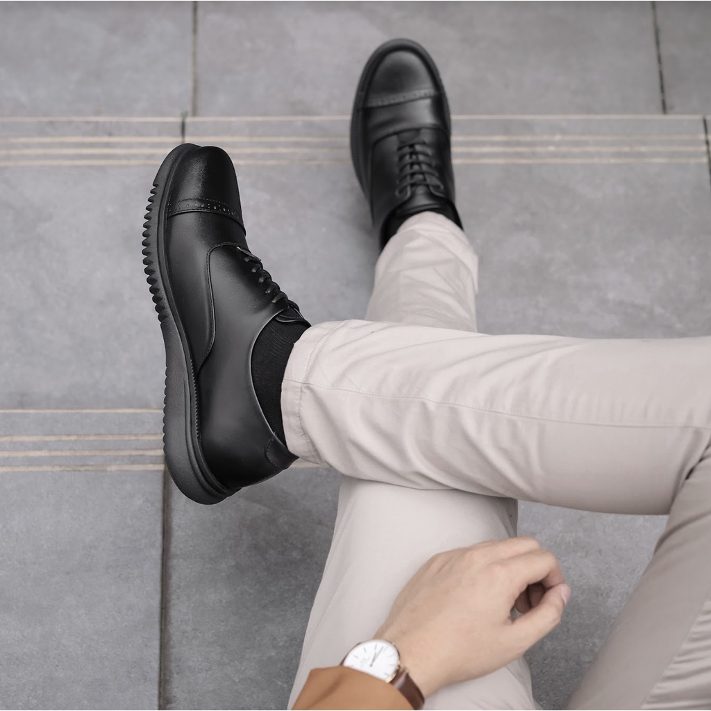 EINSTEN BLACK (KULIT ASLI) |MNM x Kenzio| Sepatu Pantofel Pria Formal / Kantor ORIGINAL