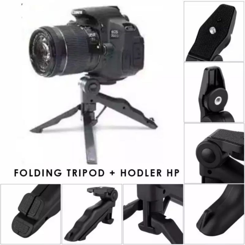 Tripod Mini Lipat Plus Holder HP