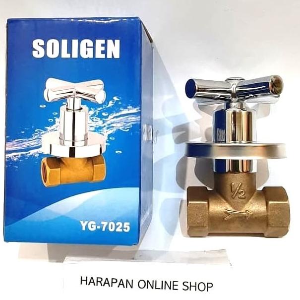 STOP KRAN TANAM KUNINGAN 1/2" SOLIGEN / SHOWER TANAM / STOP KERAN