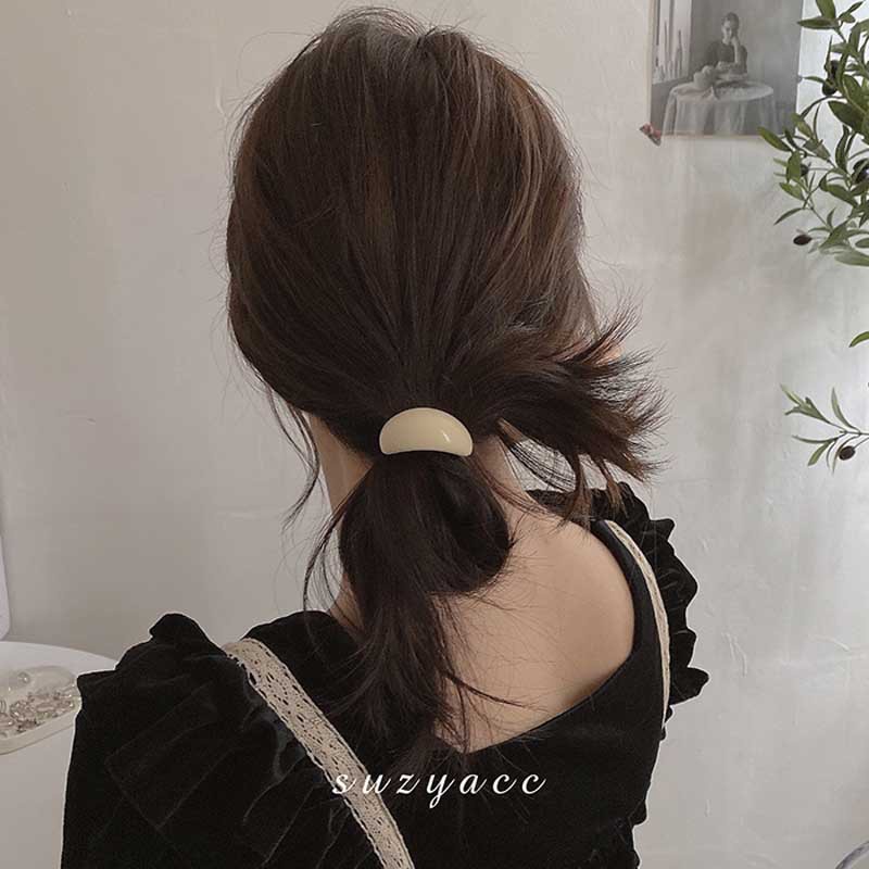 IKAT RAMBUT KARET ELASTIS KOREA MAINAN BATU CEMBUNG PITA AKSESORIS WANITA RETRO VINTAGE FRENCH STYLE / KOREAN ELEGANT PONYTAIL HIGH END RUBBER BAND HAIR ELASTICS TIES MARBLE STONE ACCESSORIES