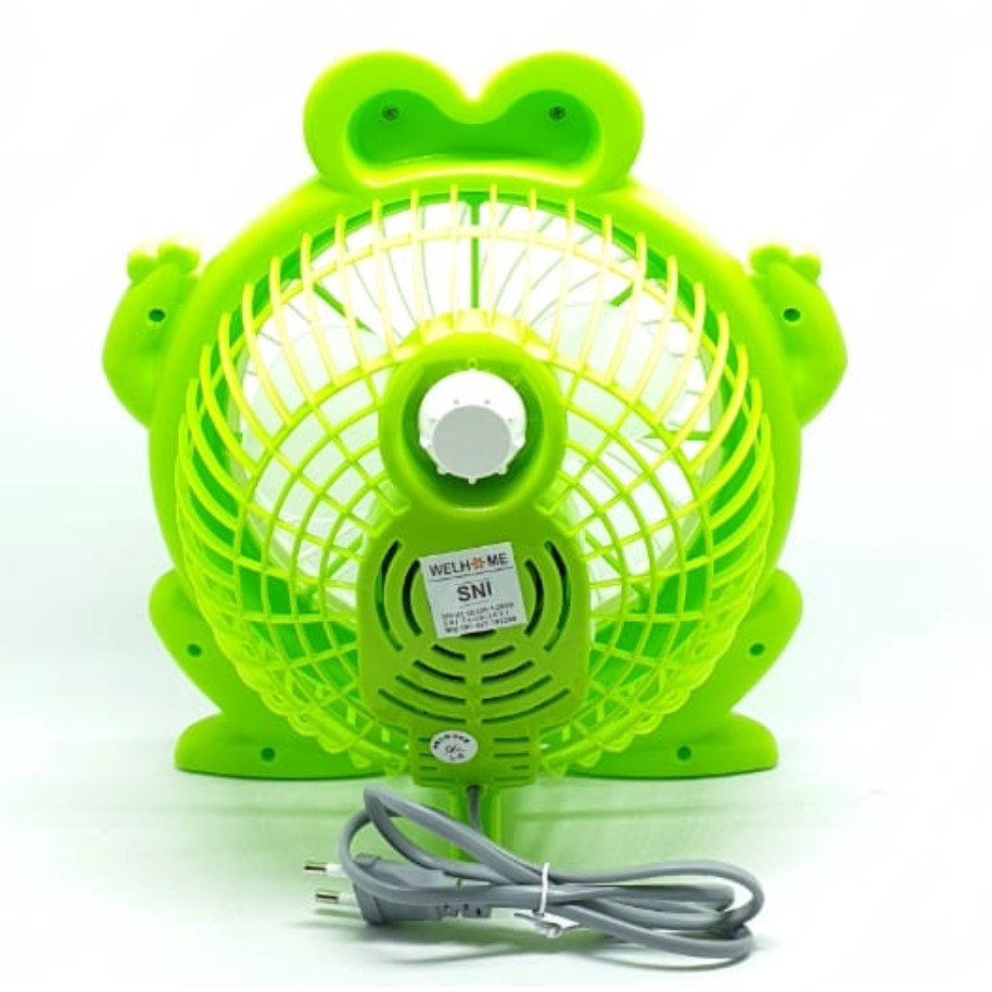 WH-105F Welhome Kipas Angin Frog Kodok 10&quot; / Kipas Angin Listrik Karakter / Box Fan / Desk Fan