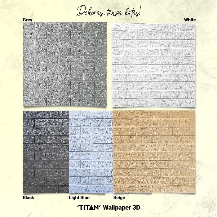 [Go-Jek/Grab] Wallpaper 3D TITAN 6mm -Motif Kayu &amp; Bata