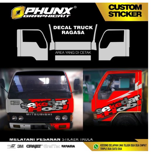 sticker variasi truck ragasa full kabin stiker printing untuk truk center hdx full dan sejenisnya bi