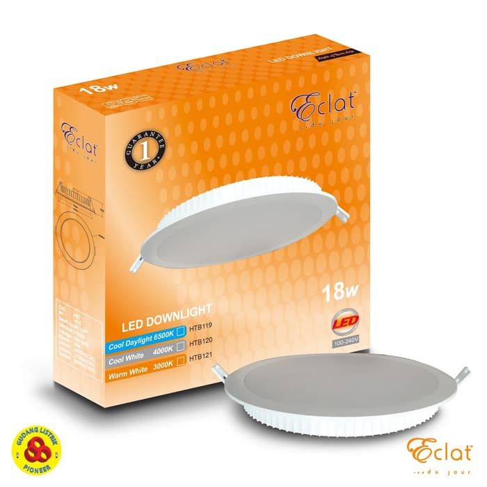 Eclat Downlight LED 18W Semu 4000K Bulat Cool White 18 Watt CW