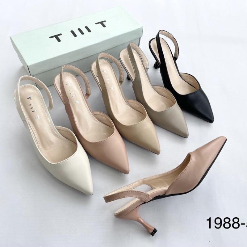 Premium high heels stripe back by TMT Import high quality fashion shoes sepatu wanita hak tinggitali