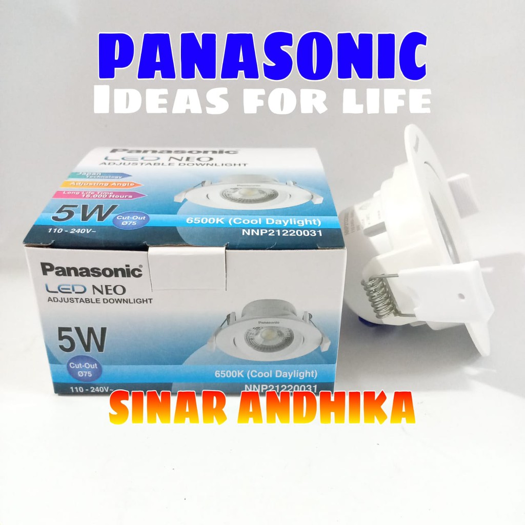 LAMPU LED ADJUSTABLE DOWNLIGHT PANASONIC 5 WATT NNP 21220/NNP 21200