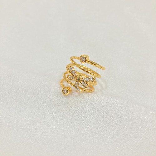 Cincin Korea Cincin Spiral Aksesoris Fashion Cincin Couple Cincin Emas Cincin Tumpuk Kupu Kupu C16#