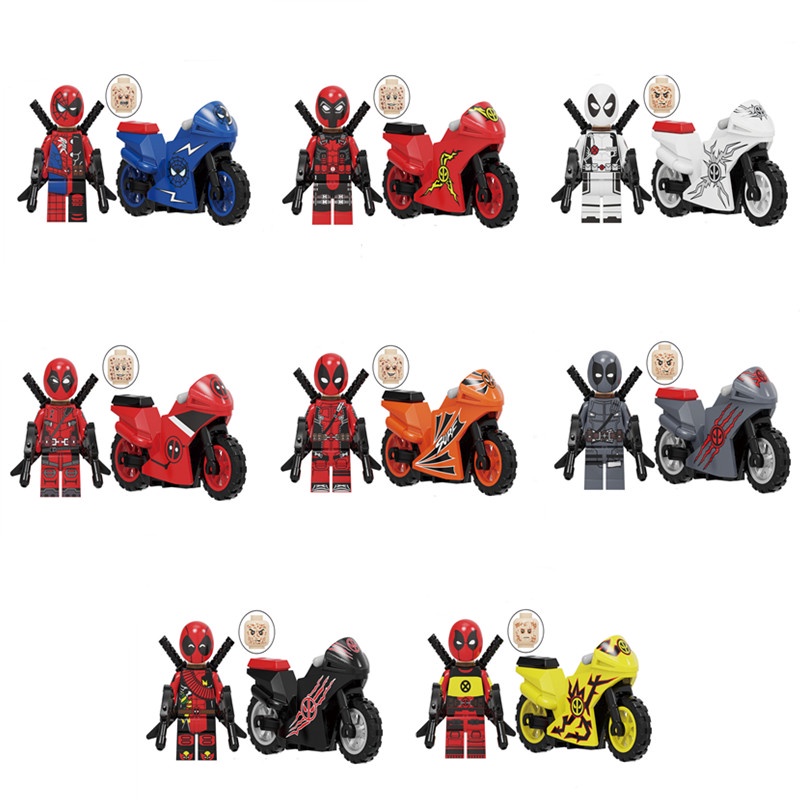 Marvel Mainan Balok Bangunsusun Mini Model Bentuk Deadpool Spider Man Untuk Anak