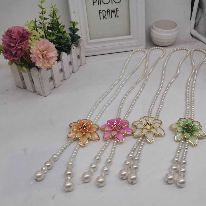 Kalung Rantai Panjang Dengan Liontin Mutiara Imitasi Gaya Vintage Untuk Wanita