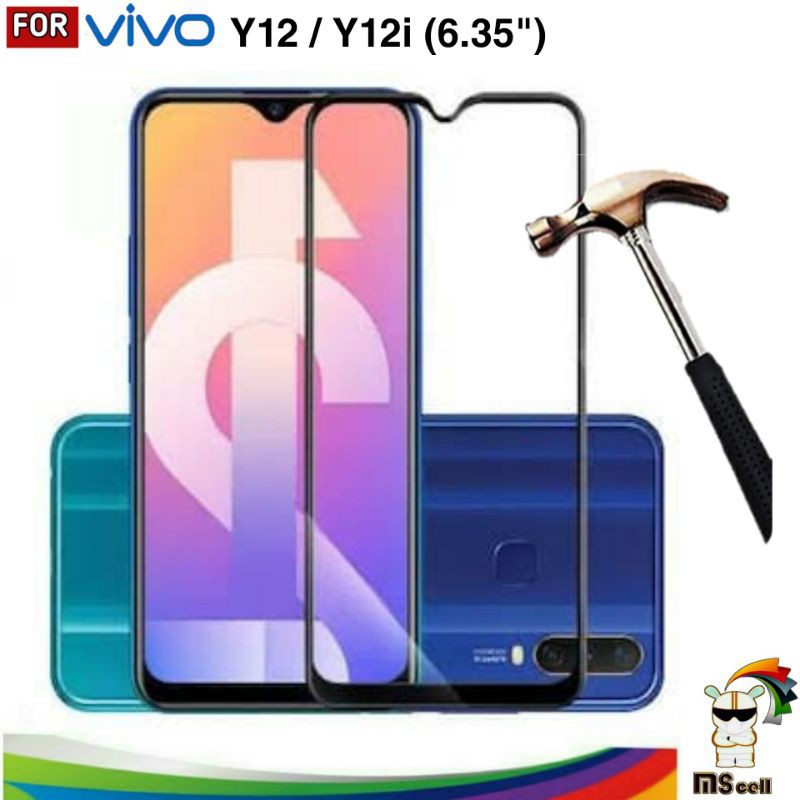 Tempered Glass Vivo Y15 / 17 / Y12 Full Layar - Tg Warna 3D 5D Anti