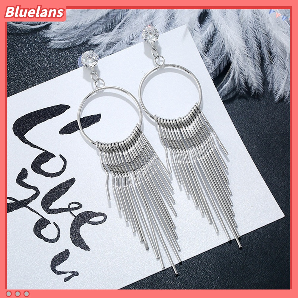 Anting Rumbai Panjang Bahan Logam Anti Alergi Untuk Wanita