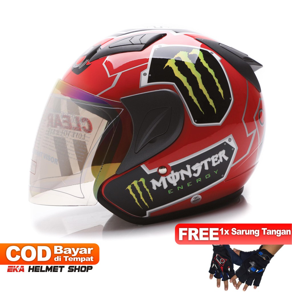 [Helm Dewasa] MSR Helmet Javelin - Monster - Merah + Promo Gratis Sarung Tangan