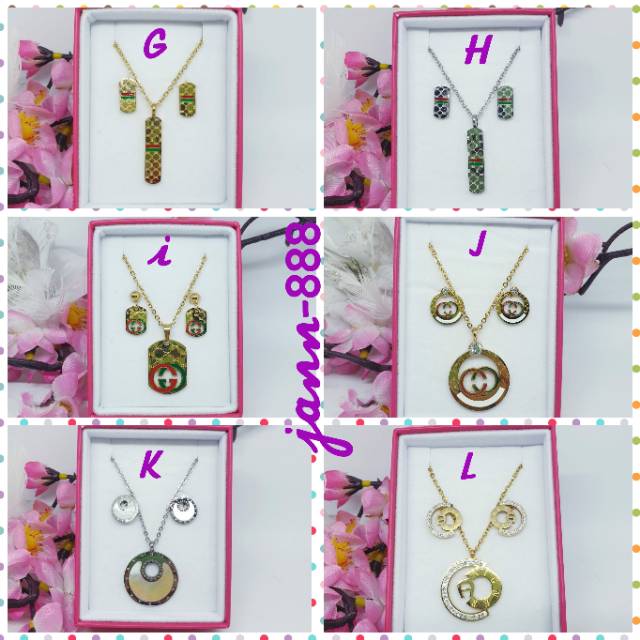 Kalung set titanium asli + box perhiasan premium jann-88 uk 50cm