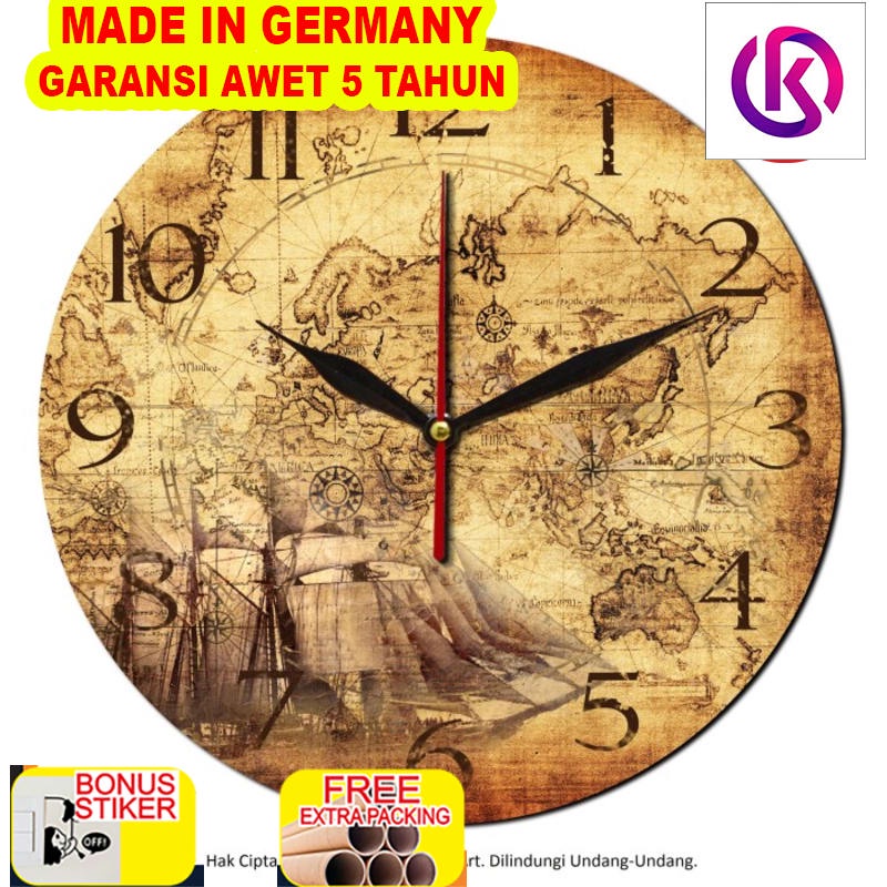 

Murah Jam Dinding Unik Artistik - Map Wall Clock