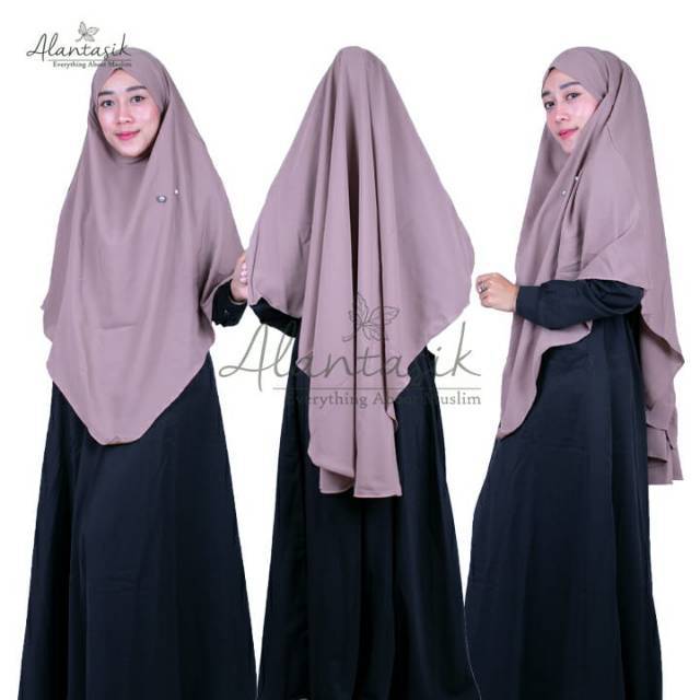 Alantasik - French hijab XL Jilbab Hijab Kerudung Bergo Instan  Cadar  Syari Jumbo khimar wolfis R.8