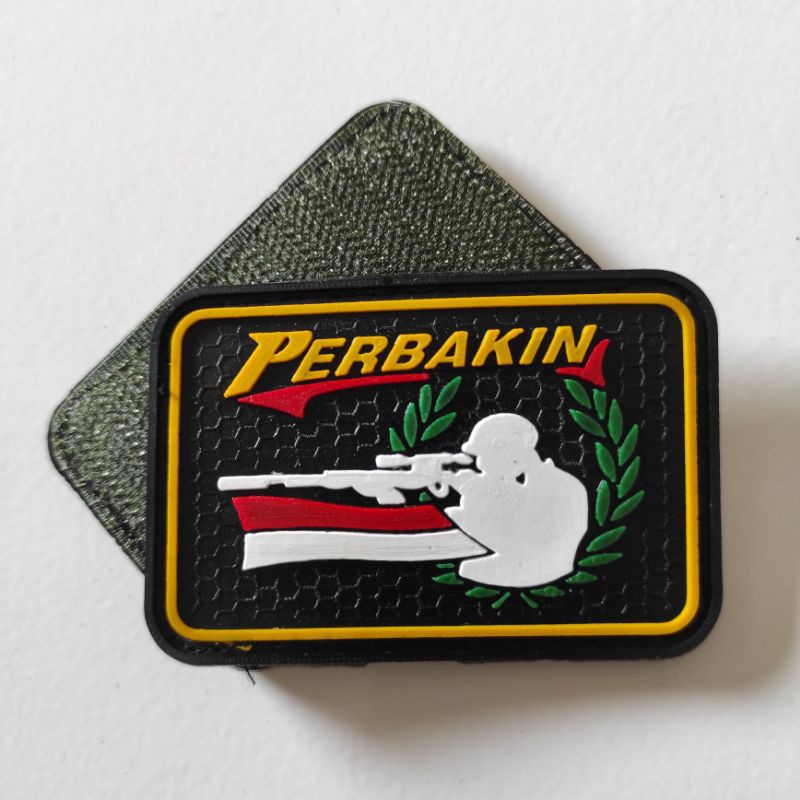 PATCH RUBBER LOGO PERBAKIN SNIPER/TEMPELAN EMBLEM KARET VELCRO