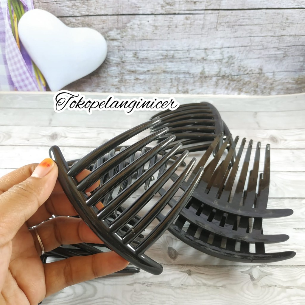 Sirkam Rambut Plastik  polos Hitam  Aksesoris Rambut | Haircomb Tokopelanginicer