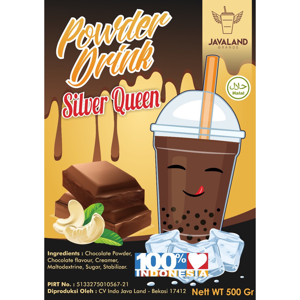 

Bubuk Minuman Rasa Silver Queen Bubble drink Powder drink Ice Blended 1kg Javaland minuman instan bmb