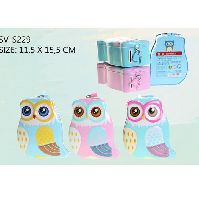 Rwr 02 Celengan Kaleng Kunci Bentuk Owl Burung Kakak Tua S 229