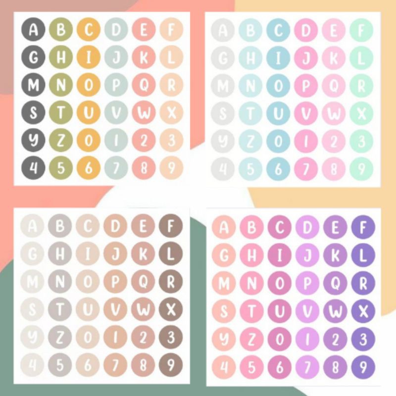 

Sticker Alphabet Angka Huruf Ombre Aesthetic Tumblr Deco