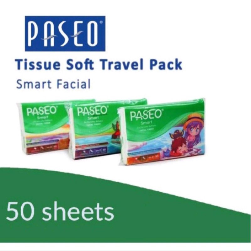 TISSUE PASEO TRAVEL PACK 50 LEMBAR ISI 3 PACK