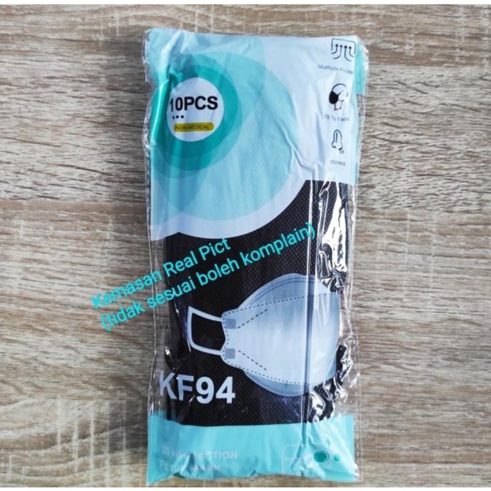 Masker KF94 4play 3D isi 10 pcs masker Korea putih hitam bagus kuat 90-momsnizar Juara