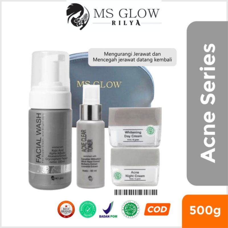 Ms Glow Paket Wajah Acne Series 1paket Original