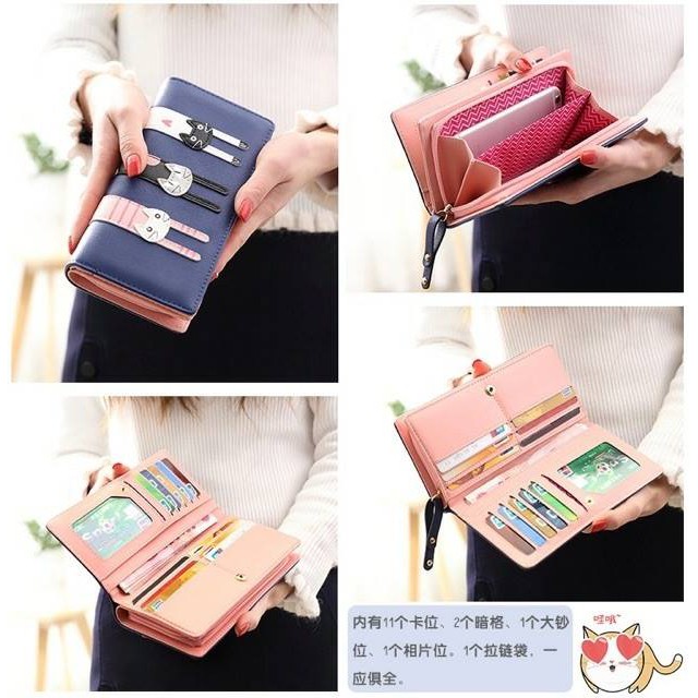 LS 093 - Wallet / Dompet Wanita Lipat Panjang fashion korea Triple Cat