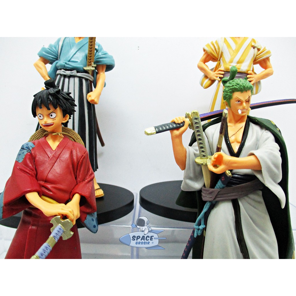 Figure Set 4 One Piece Luffytaro Zorojuro Sangoro Usohachi Arc Wano