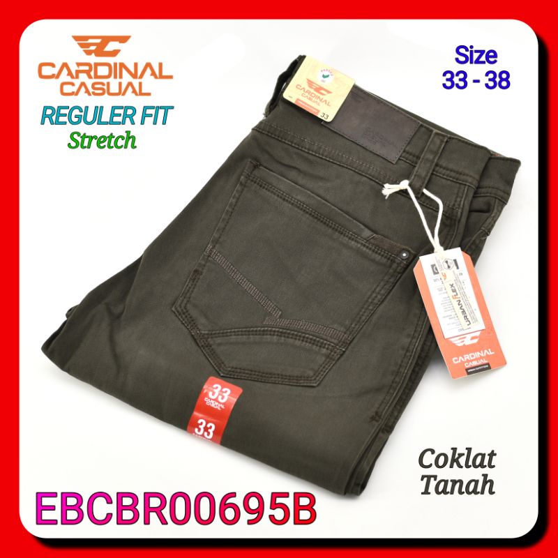 Celana Panjang Pria Katun Stretch Cardinal EBCBR00695B