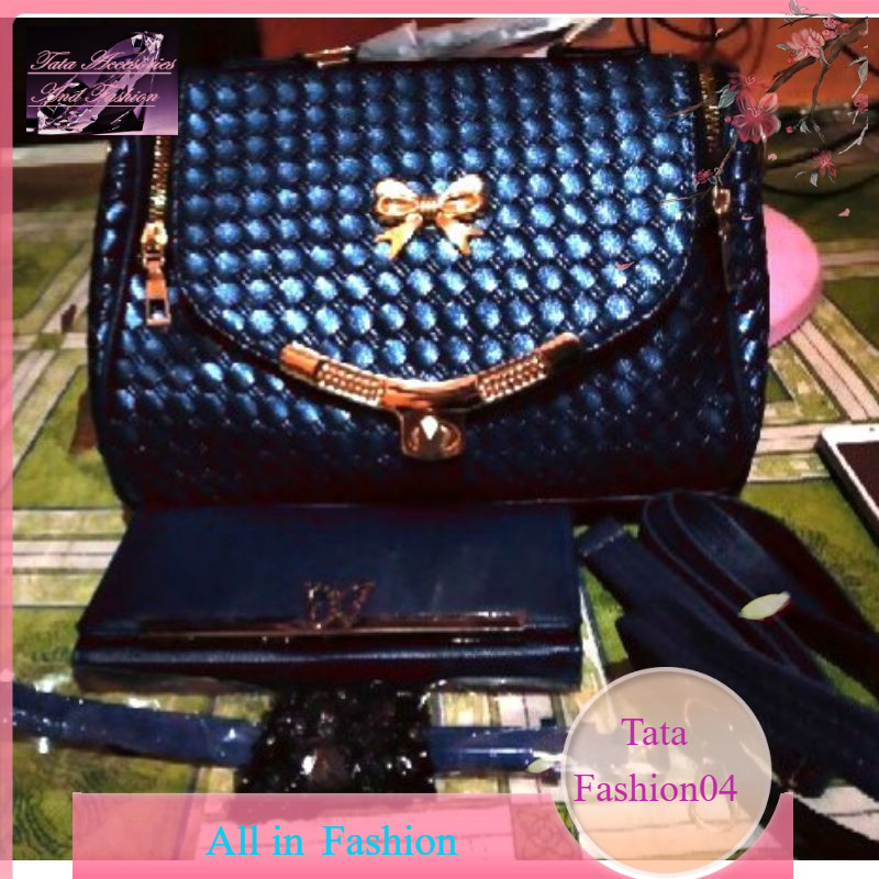 Tas wanita yoyo tabung sling motif anyam realpict geser Tas batam/Tas paket 3 in 1