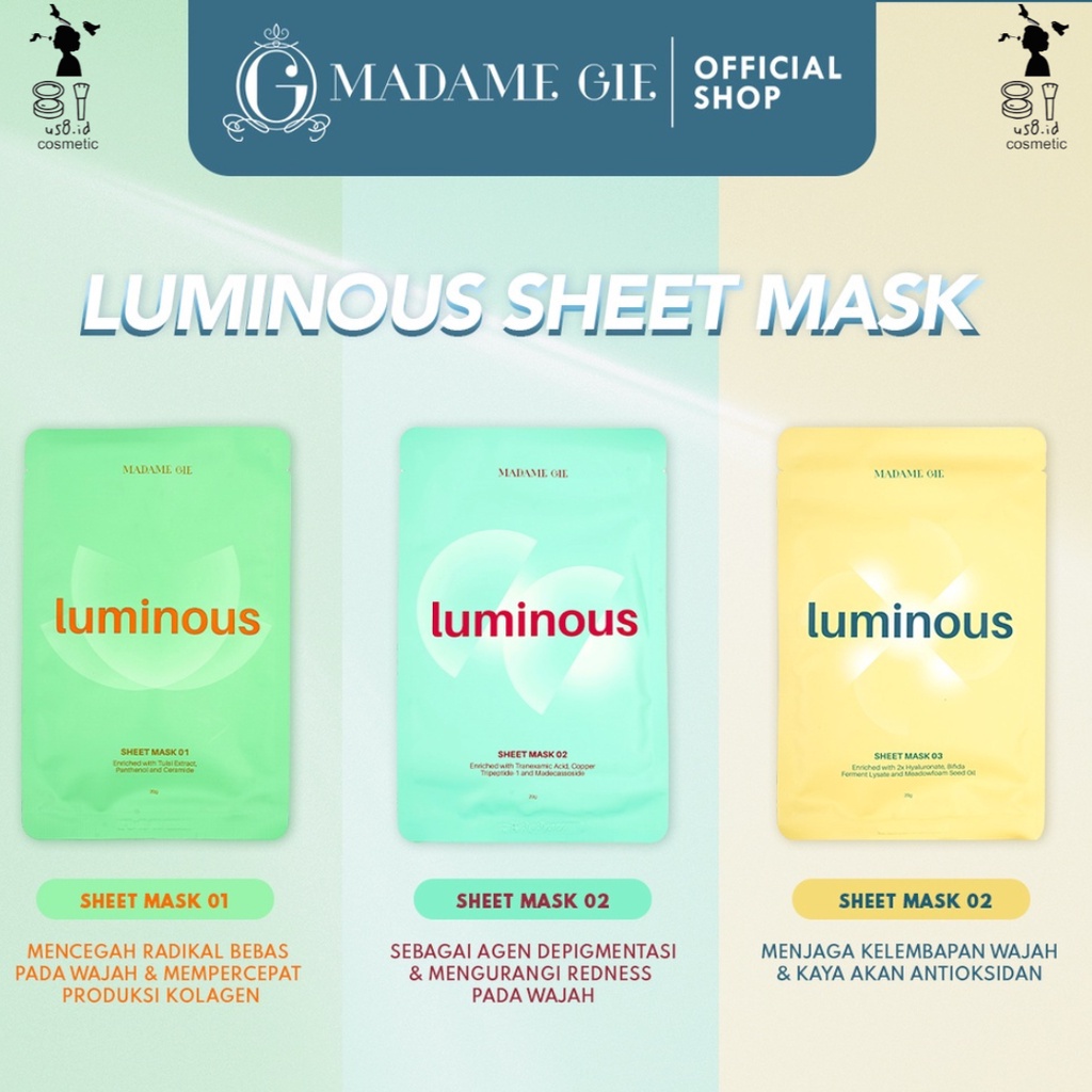 Madame Gie Luminous Sheet Mask - Skincare Masker Wajah