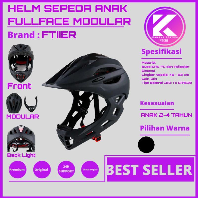 Helm Sepeda Anak Fullface Modular Untk Roadbike MTB Seepda Lipat - CHF78